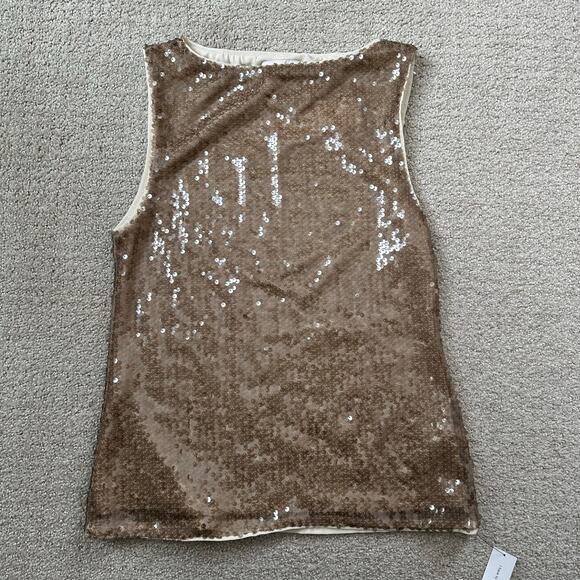 NWT Reformation Lisa Knit Top Mushroom Sequin Tank Size Small - Picture 11 of 11